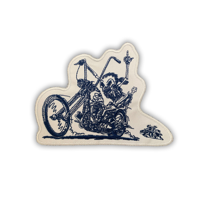 แพทช์ปัก Biker วัสดุสิ่งทอลายทแยง, เหล็กบนแพทช์รถจักรยานยนต์ OEM