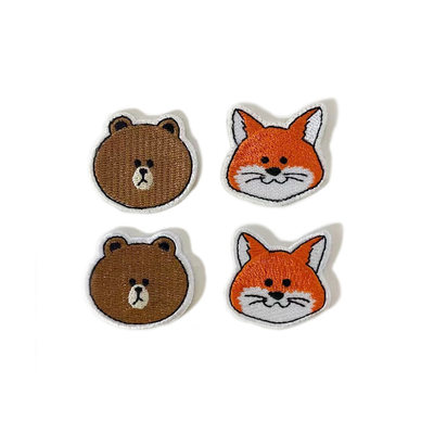 Animal Fox โลโก้เสื้อผ้าแพทช์ปักสำหรับเสื้อยืด Laser Cut ชายแดน