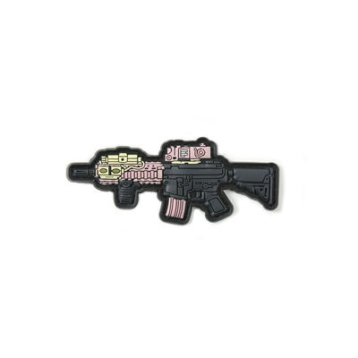 ปืนไรเฟิลปืนรูปร่าง PVC Badge ปะ 3.5 '' วัสดุยางซิลิโคนกว้างสำหรับทหาร