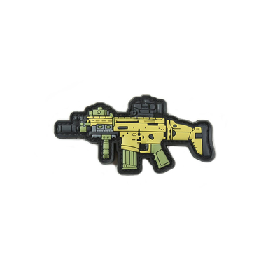 ปืนไรเฟิลปืนรูปร่าง PVC Badge ปะ 3.5 '' วัสดุยางซิลิโคนกว้างสำหรับทหาร